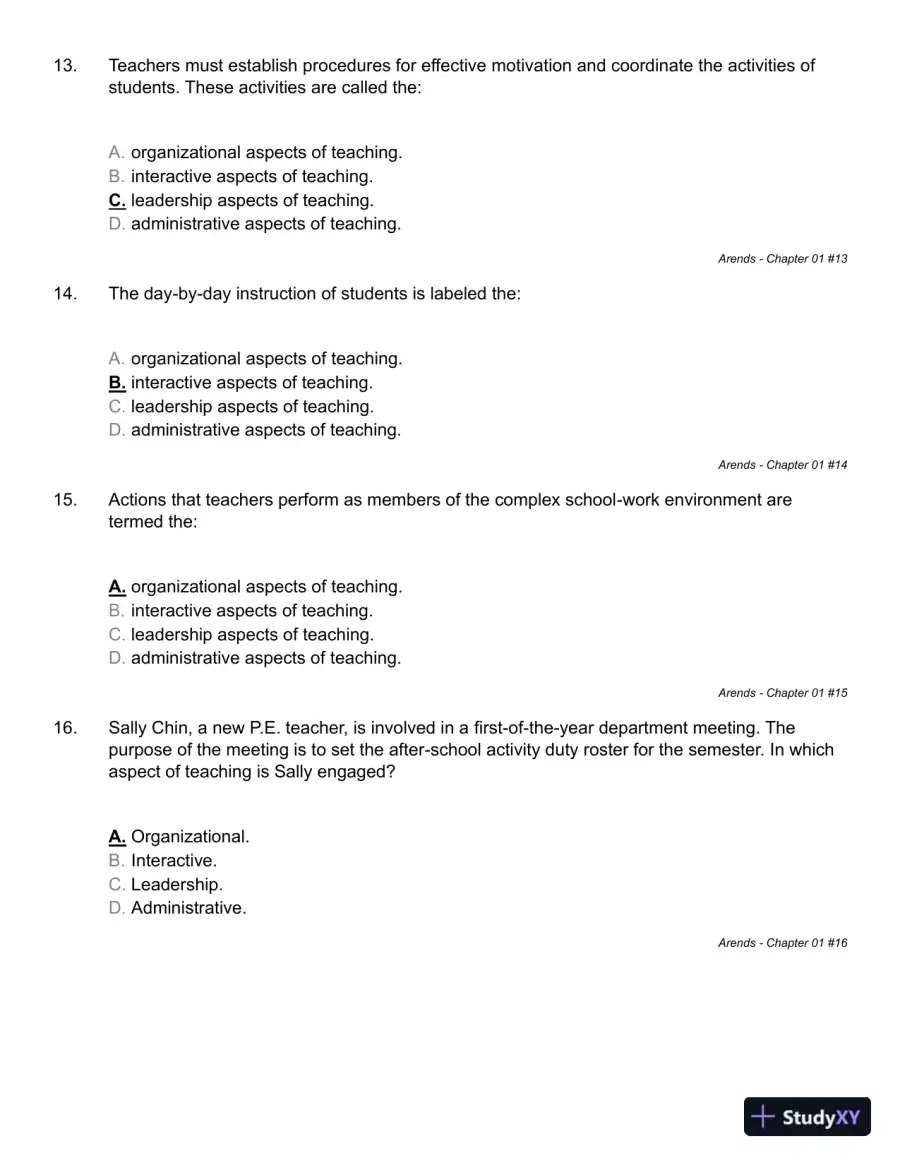 Learning to Teach, 9th Edition Test Bank, page 15