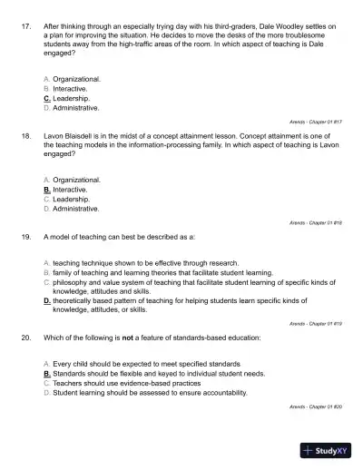 Learning to Teach, 9th Edition Test Bank - Page 16 preview image