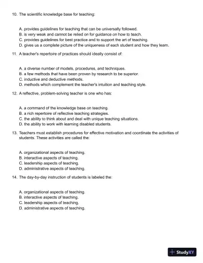 Learning to Teach, 9th Edition Test Bank - Page 4 preview image