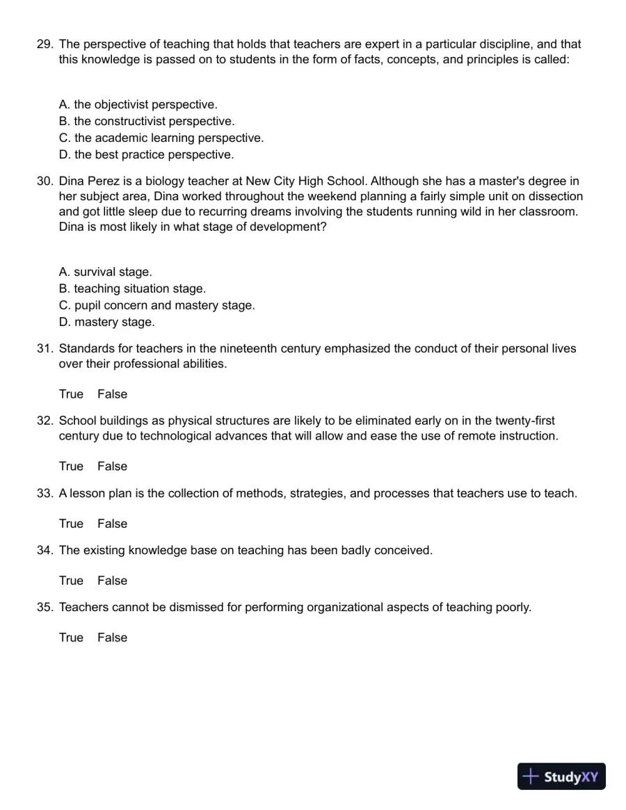 Learning to Teach, 9th Edition Test Bank, page 8