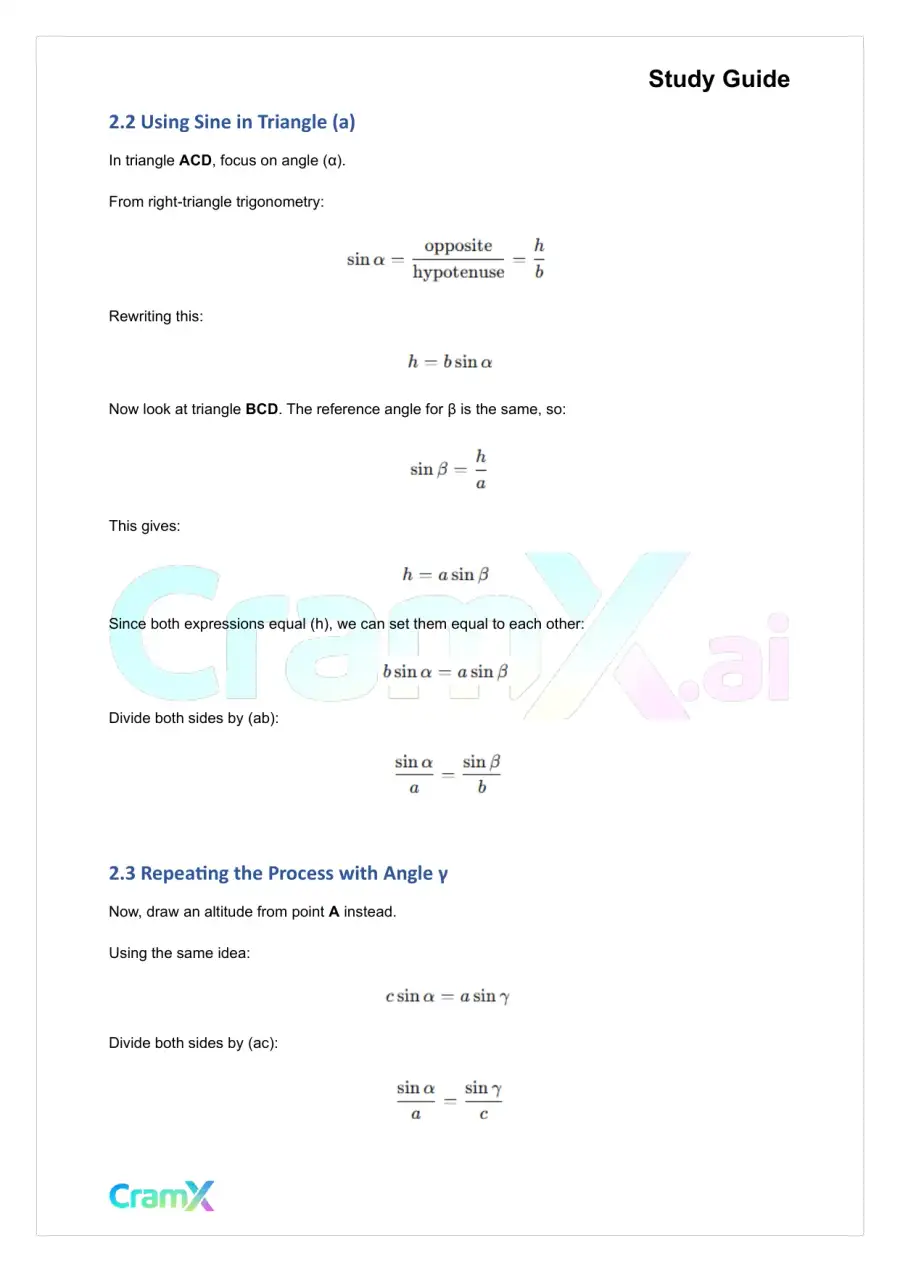 Trigonometry - Trigonometry of Triangles, page 10