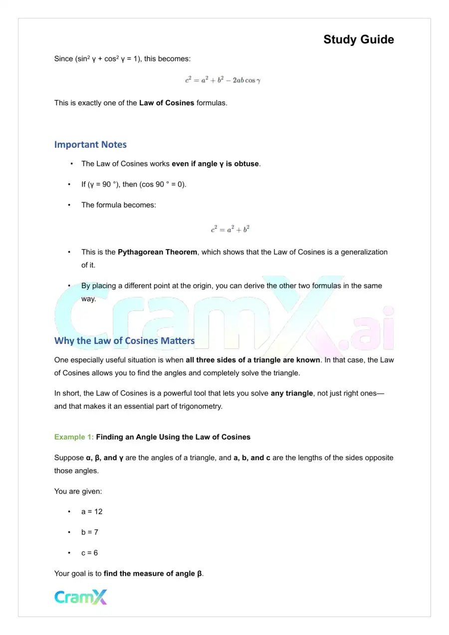 Trigonometry - Trigonometry of Triangles, page 3