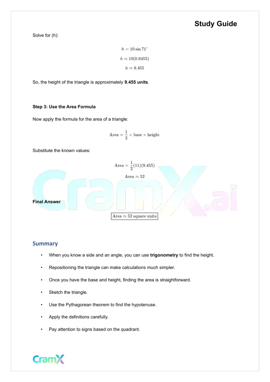 Trigonometry - Trigonometry of Triangles, page 8