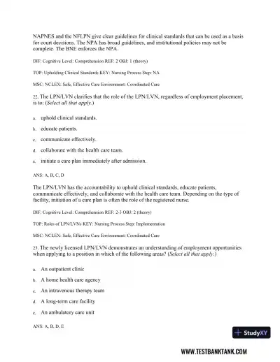 Medical-Surgical Nursing: Concepts & Practice 3rd Edition Test Bank - Page 12 preview image