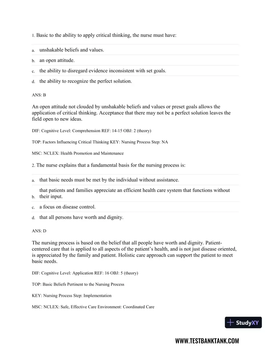 Medical-Surgical Nursing: Concepts & Practice 3rd Edition Test Bank, page 15