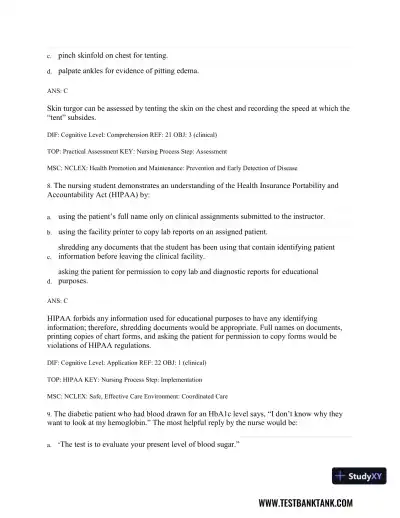 Medical-Surgical Nursing: Concepts & Practice 3rd Edition Test Bank - Page 18 preview image