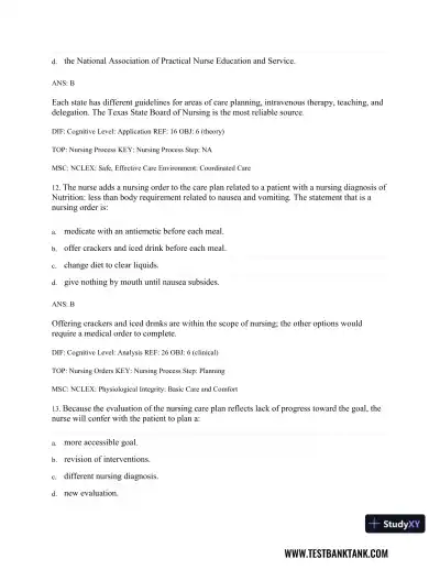 Medical-Surgical Nursing: Concepts & Practice 3rd Edition Test Bank - Page 20 preview image