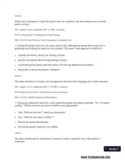 Medical-Surgical Nursing: Concepts & Practice 3rd Edition Test Bank - Page 21 preview image