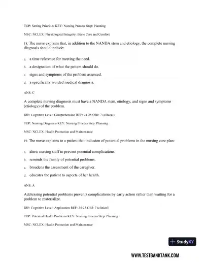 Medical-Surgical Nursing: Concepts & Practice 3rd Edition Test Bank - Page 23 preview image