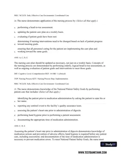 Medical-Surgical Nursing: Concepts & Practice 3rd Edition Test Bank - Page 26 preview image