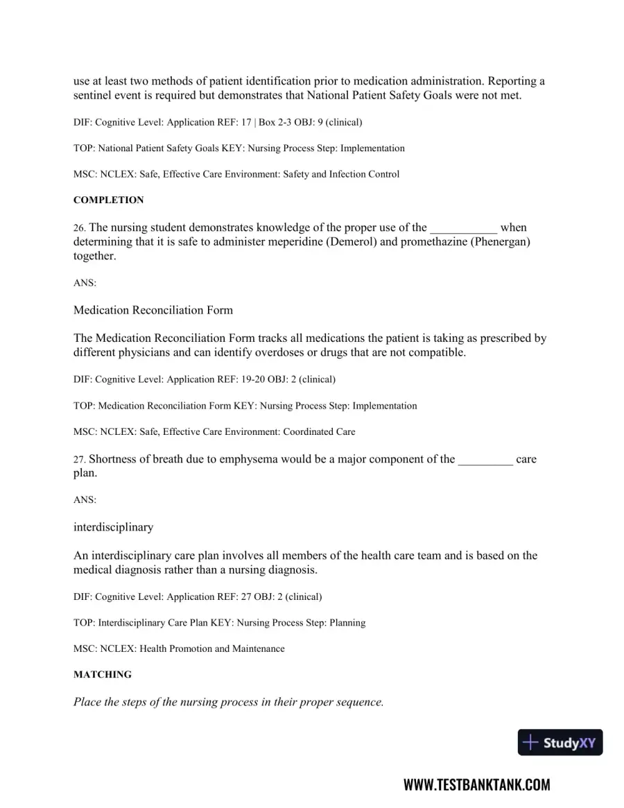 Medical-Surgical Nursing: Concepts & Practice 3rd Edition Test Bank, page 27