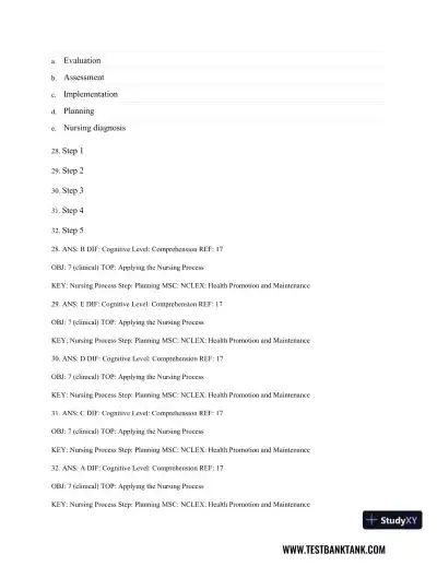 Medical-Surgical Nursing: Concepts & Practice 3rd Edition Test Bank - Page 28 preview image