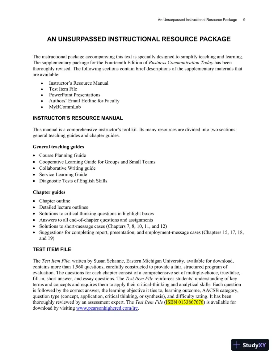 Class Notes for Business Communication Today, 14th Edition, page 14