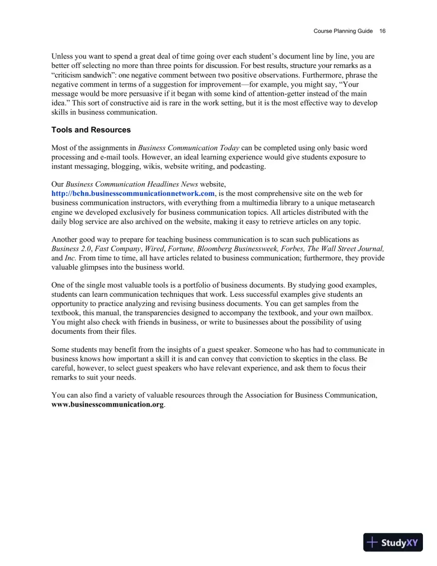 Class Notes for Business Communication Today, 14th Edition, page 21