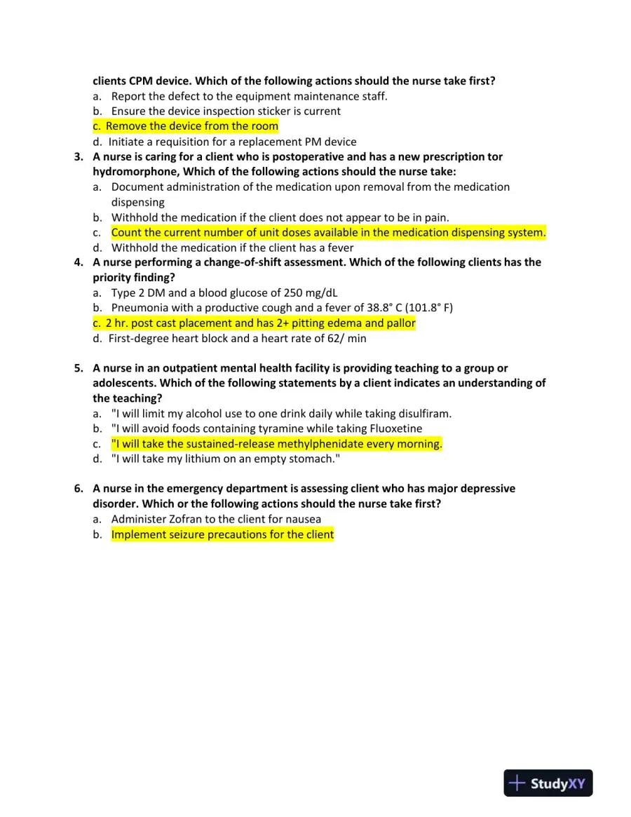2022 ATI Nursing Comprehensive Predictor Exam With Answers (180 Solved Questions), page 3