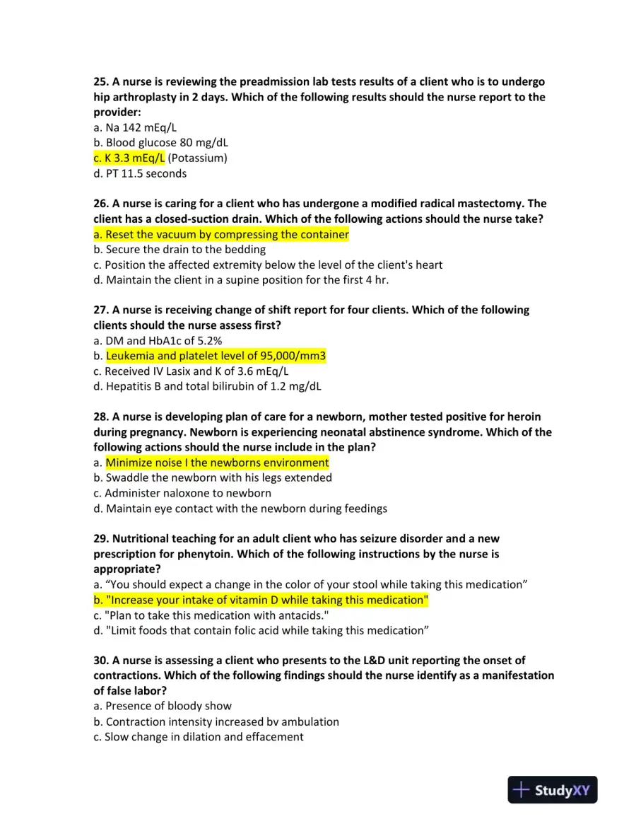 2022 ATI Nursing Comprehensive Predictor Exam With Answers (180 Solved Questions), page 7
