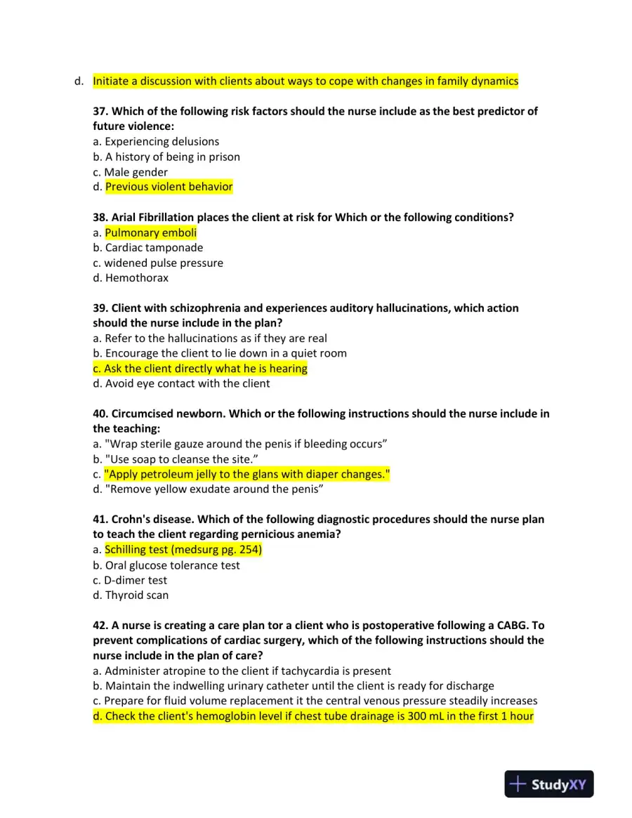 2022 ATI Nursing Comprehensive Predictor Exam With Answers (180 Solved Questions), page 9
