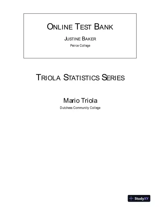 Test Bank for Elementary Statistics, 11th Edition - Page 1 preview image
