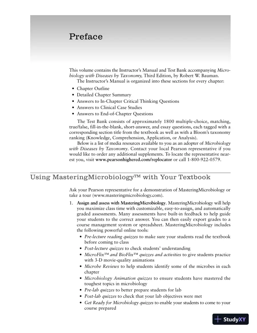 Test Bank For Microbiology With Diseases By Taxonomy, 3rd Edition, page 5