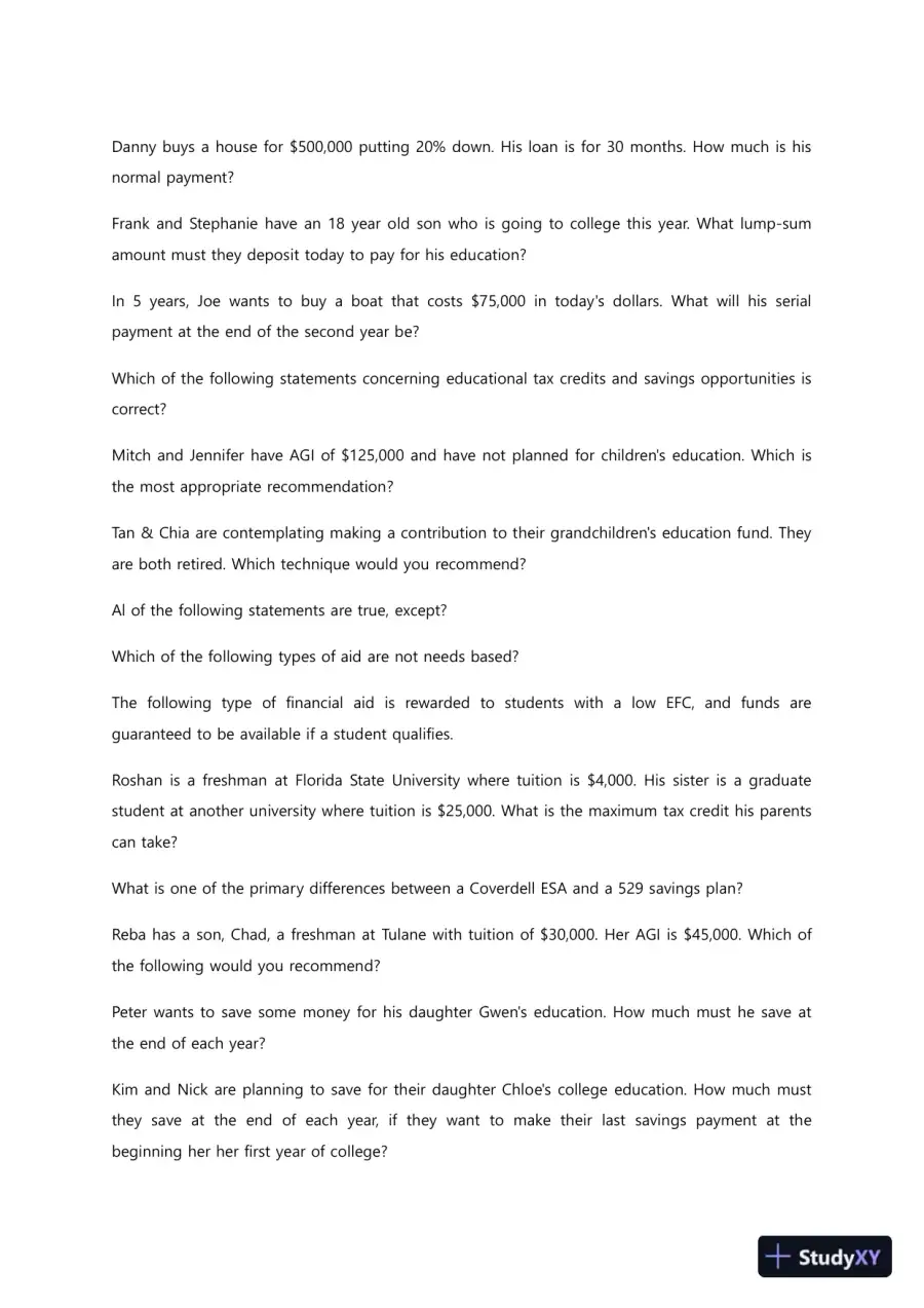 Liberty University BUSI352 Quiz 4 Complete Solutions Correct Answers Key, page 9