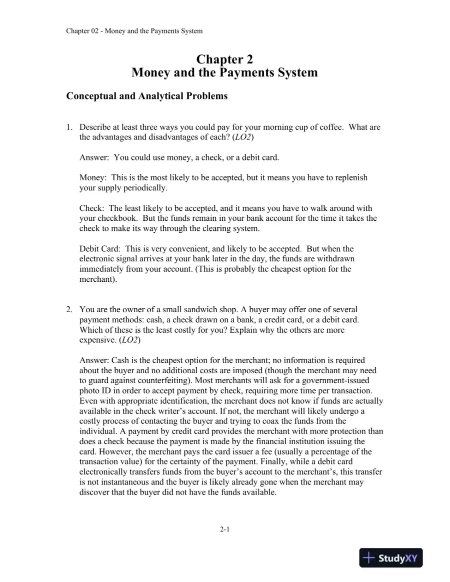 Money, Banking and Financial Markets, 5th Edition Solution Manual, page 11