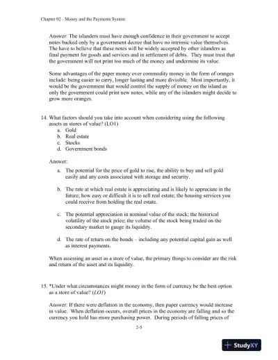 Money, Banking and Financial Markets, 5th Edition Solution Manual - Page 15 preview image