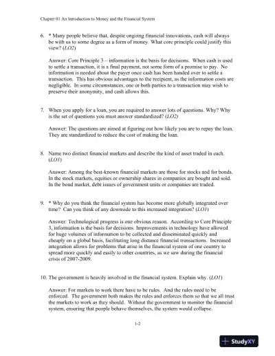 Money, Banking and Financial Markets, 5th Edition Solution Manual - Page 3 preview image