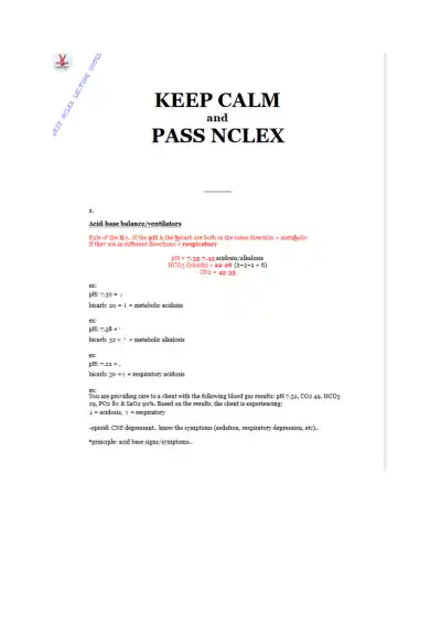 NCLEX Acid Base Balance Ventilators - Page 2 preview image