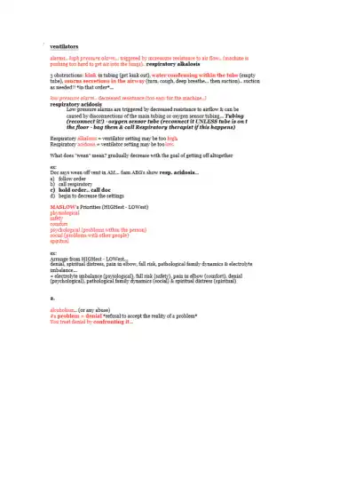 NCLEX Acid Base Balance Ventilators - Page 4 preview image
