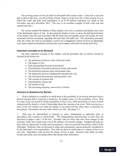 Fundamentals of Risk and Insurance, 11th Edition Solution Manual - Page 5 preview image