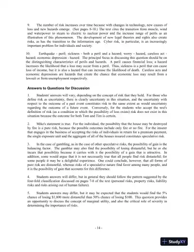 Fundamentals of Risk and Insurance, 11th Edition Solution Manual - Page 7 preview image