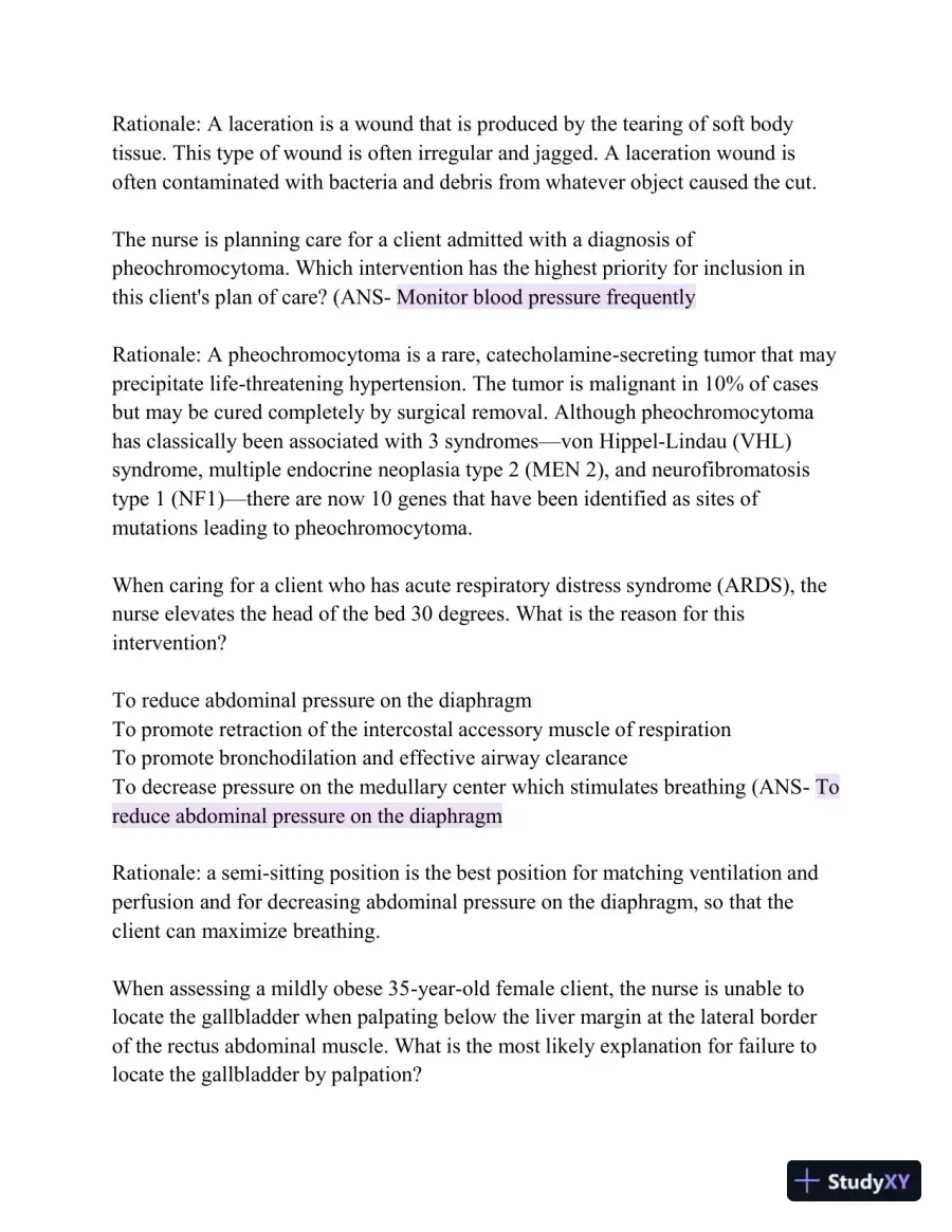 HESI Comprehensive Medical Surgical Exit Exam with Answers (839 Solved Questions), page 9