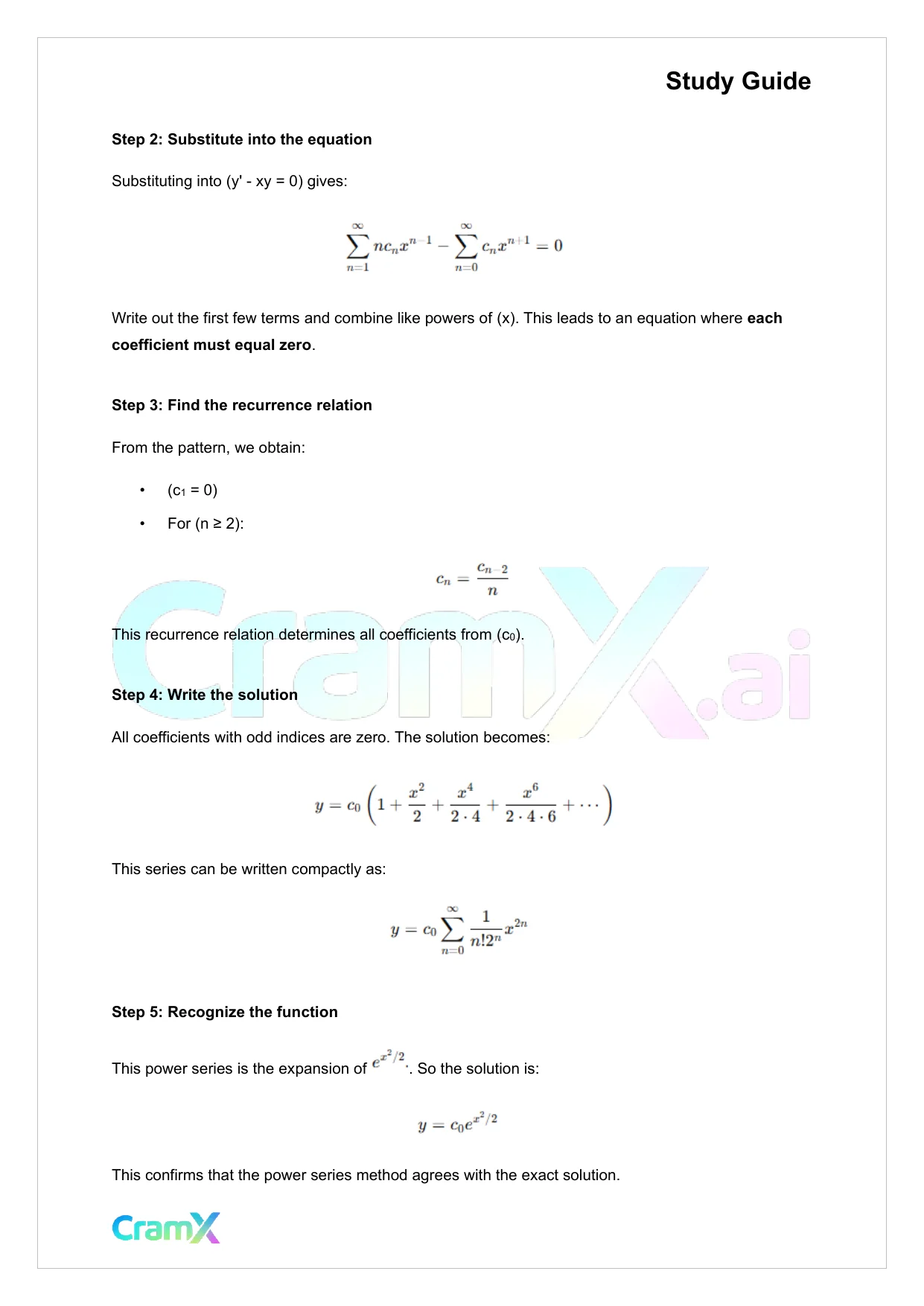 Differential Equations - Power Series - Page 2 preview image