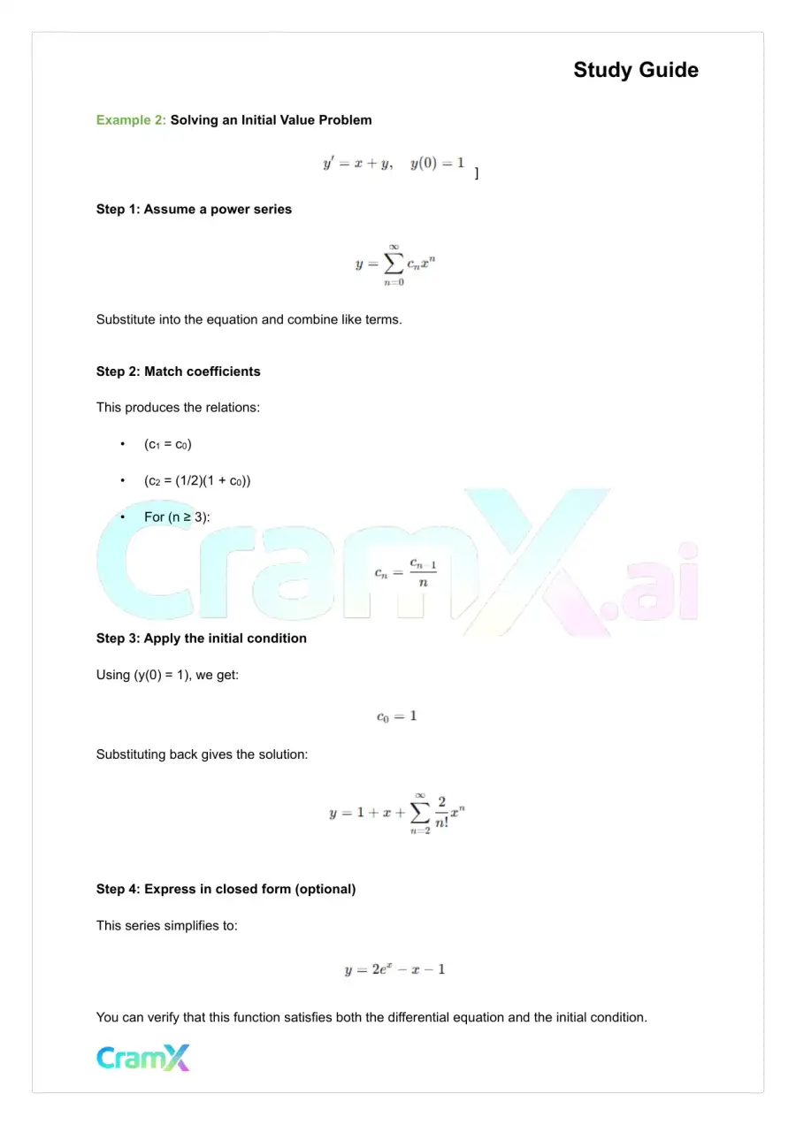 Differential Equations - Power Series, page 3