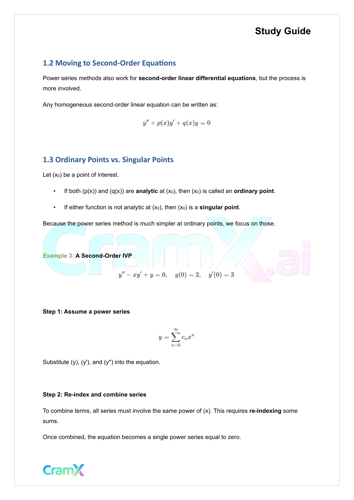 Differential Equations - Power Series - Page 4 preview image