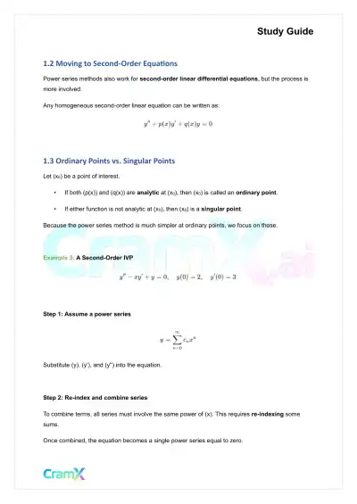 Differential Equations - Power Series - Page 4 preview image