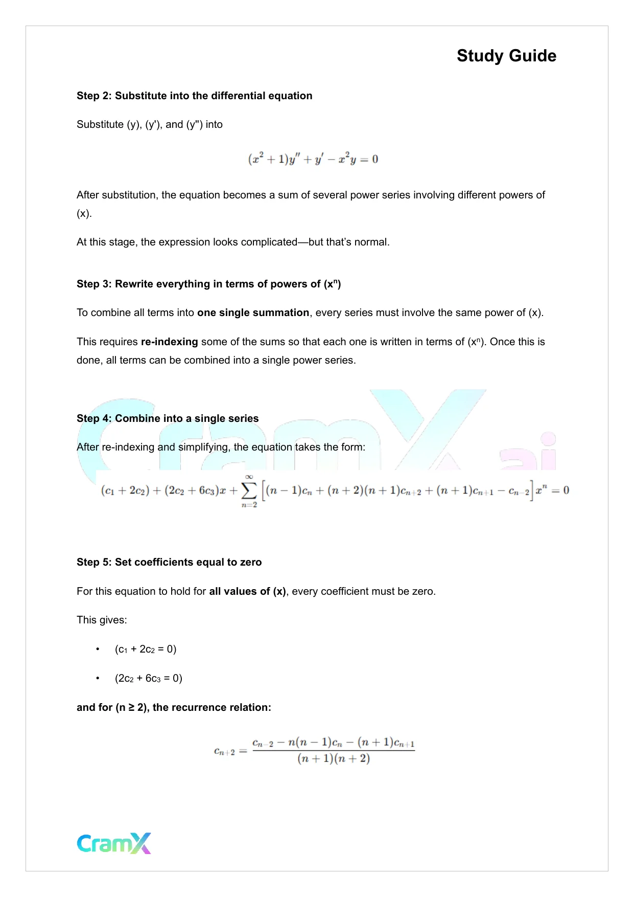 Differential Equations - Power Series - Page 6 preview image