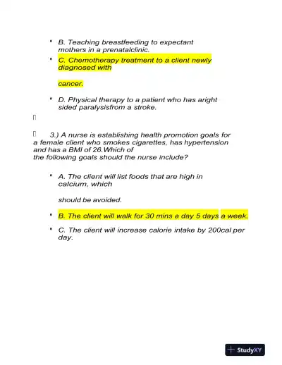 2023-2024 ATI NR 222 RN Health and Wellness Final Exam With Answers (32 Solved Questions) - Page 4 preview image