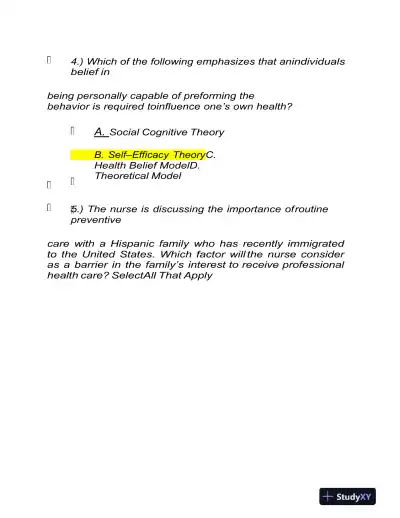 2023-2024 ATI NR 222 RN Health and Wellness Final Exam With Answers (32 Solved Questions) - Page 6 preview image