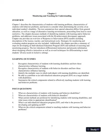 Lecture Notes For Strategies for Teaching Students with Learning and Behavior Problems, 10th Edition - Page 6 preview image