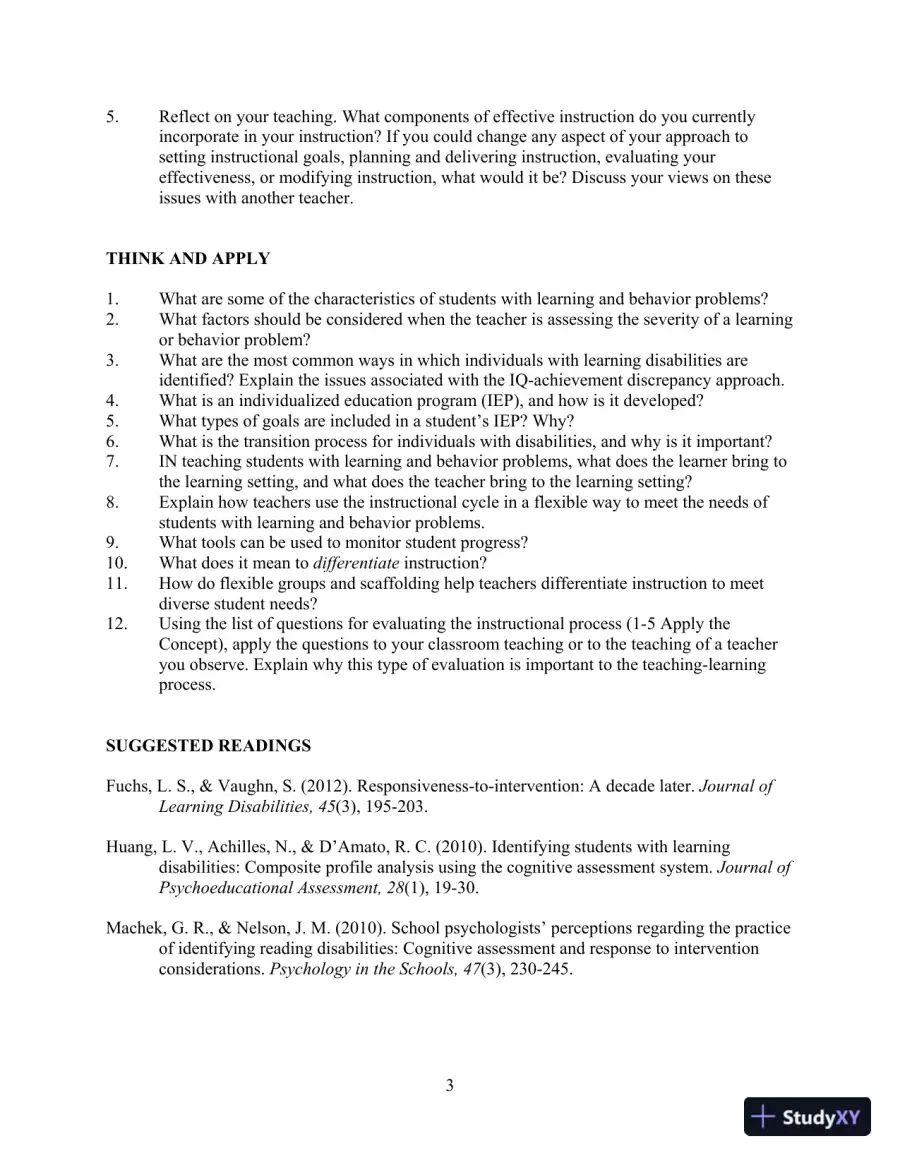 Lecture Notes For Strategies for Teaching Students with Learning and Behavior Problems, 10th Edition, page 8