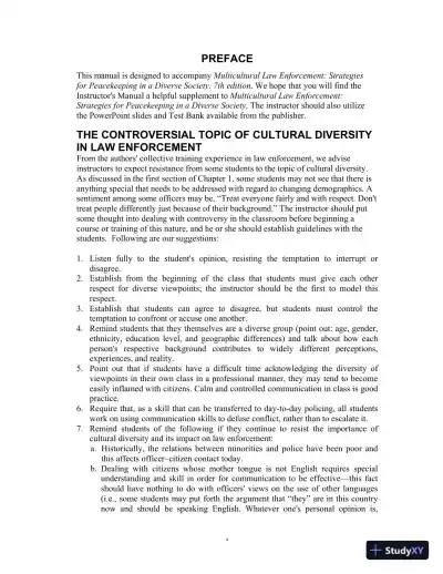 Lecture Notes For Multicultural Law Enforcement: Strategies for Peacekeeping in a Diverse Society, 7th Edition - Page 5 preview image