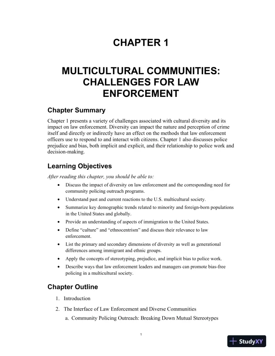 Lecture Notes For Multicultural Law Enforcement: Strategies for Peacekeeping in a Diverse Society, 7th Edition, page 8