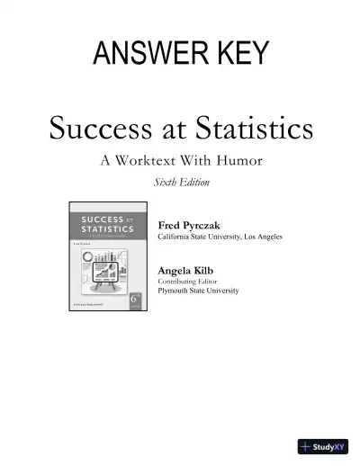 Solution Manual For Success at Statistics: A Worktext with Humor, 6th Edition - Page 1 preview image