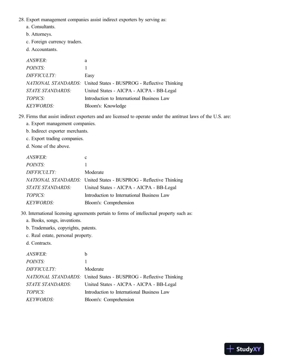 Test Bank For International Business Law And Its Environment, 9th Edition, page 10