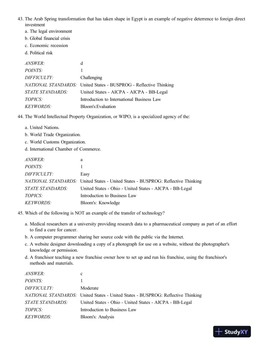 Test Bank For International Business Law And Its Environment, 9th Edition, page 15