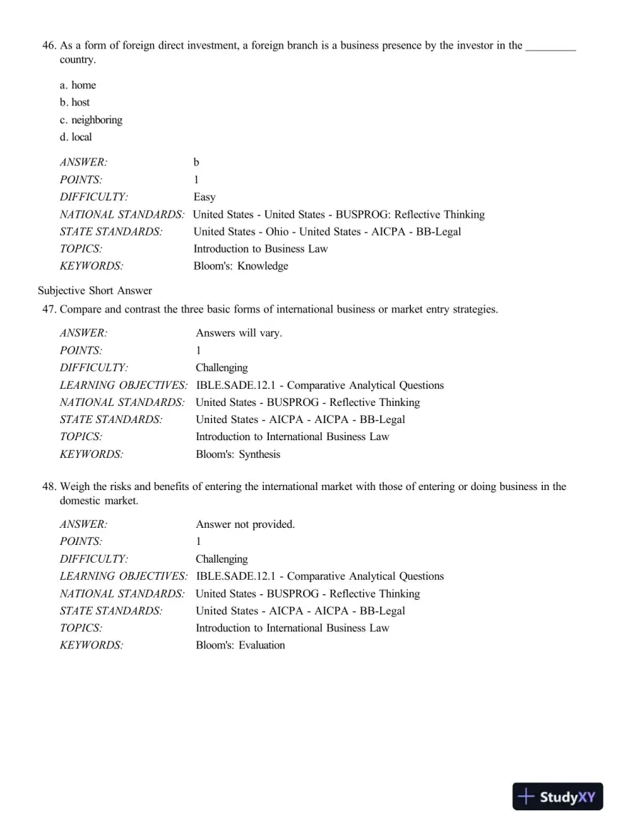 Test Bank For International Business Law And Its Environment, 9th Edition, page 16