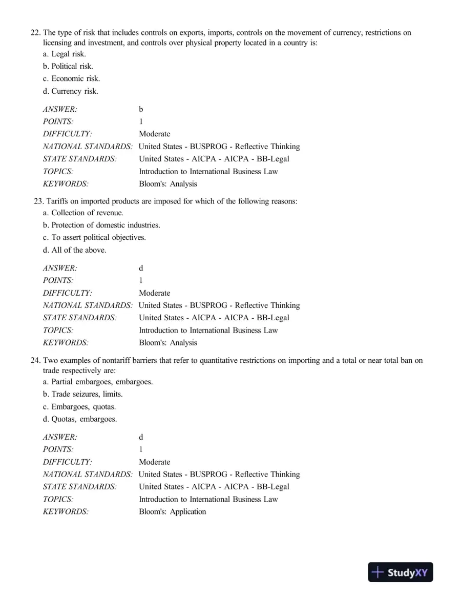 Test Bank For International Business Law And Its Environment, 9th Edition, page 8