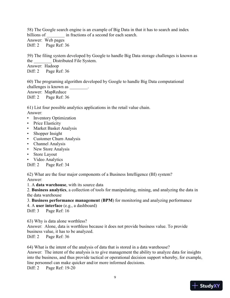 Business Intelligence, Analytics, And Data Science: A Managerial Perspective, 4th Edition Test Bank, page 10