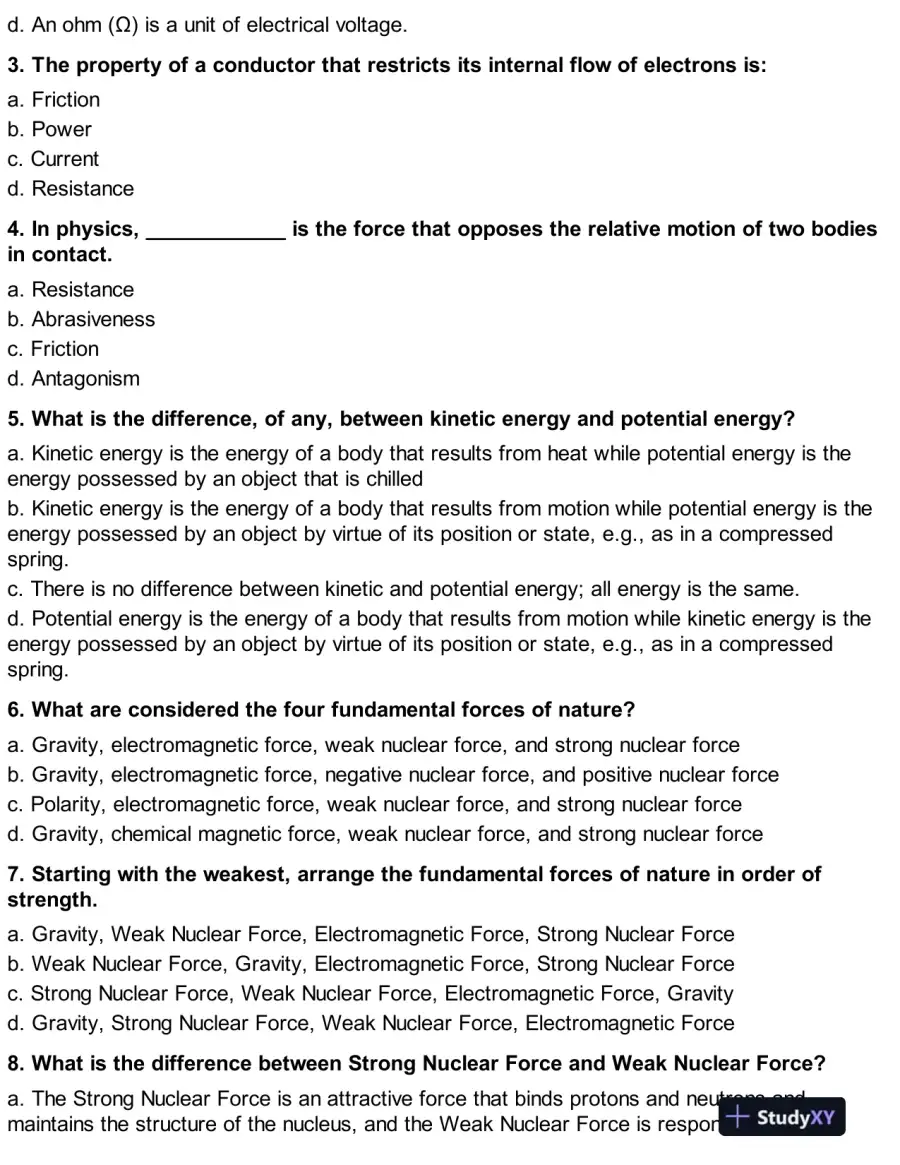 HESI Science A2 Exam Testbank With Answers (50 Solved Questions), page 3